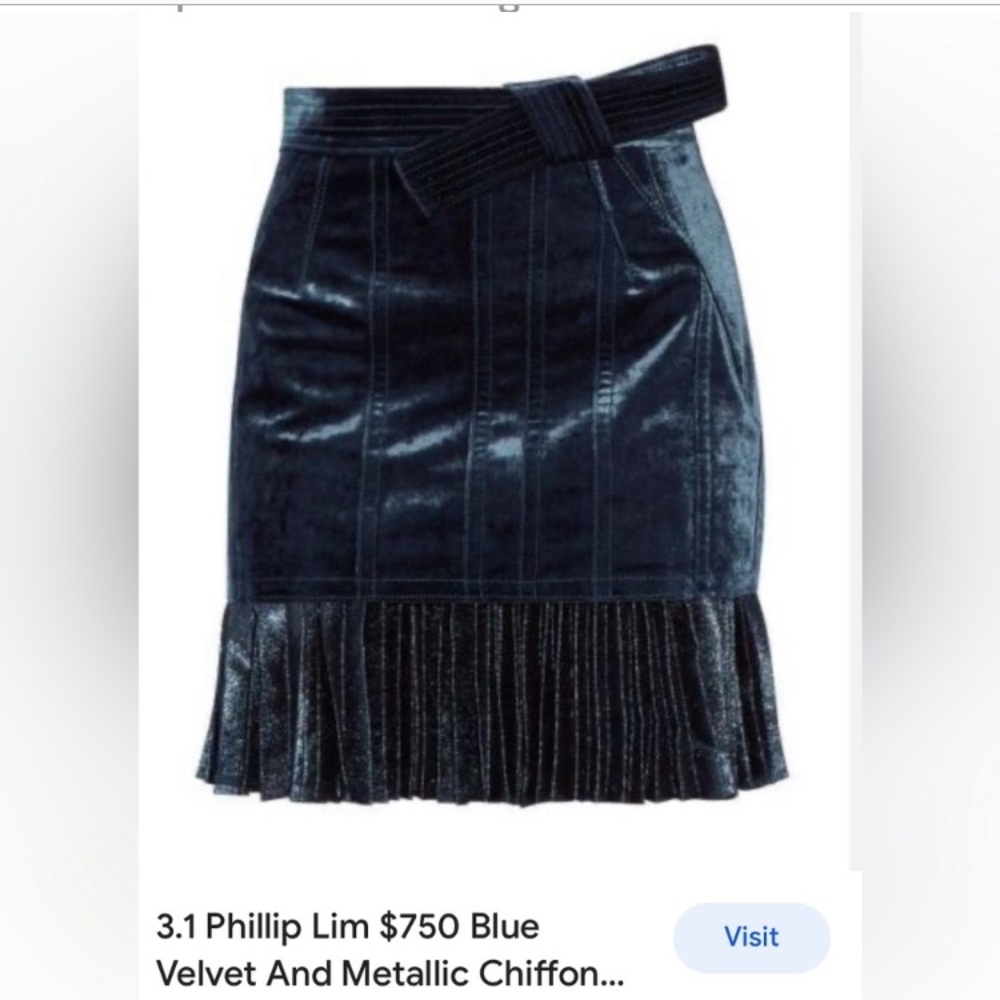 🎲PHILLIP LIM velvet & metallic mini skirt